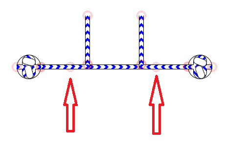 note the where the ends are. (and the layer is below the layer of the other pipes)